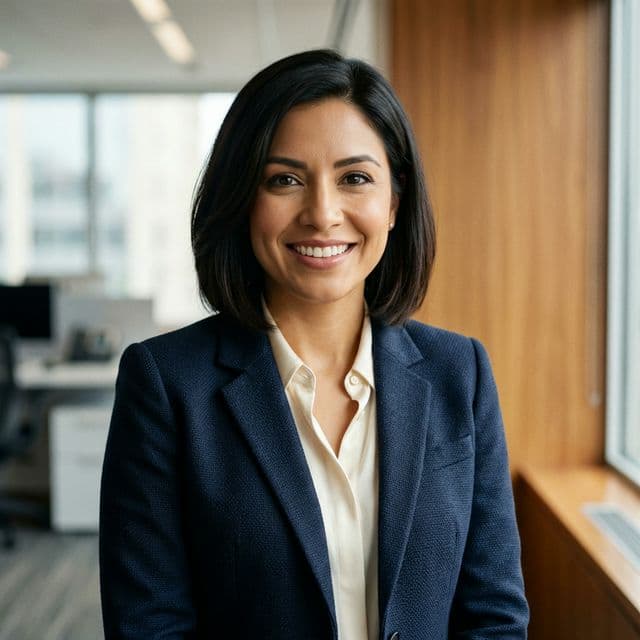 Portrait of Elena Rodriguez, Product Director at FinServe Inc